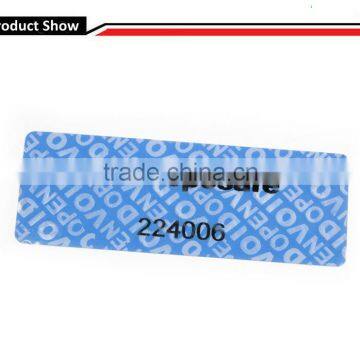 Anti-counterfeiting non residue security label mateiral printed blue VOID label