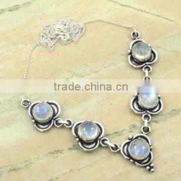 13.50ctw Genuine RAINBOW & .925 Sterling Silver Necklace Jewelry Wholesale