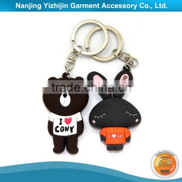 Recycled Customized Bear and Rabbit Key Chain