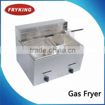 commercial gas 2 tanks deep fryer