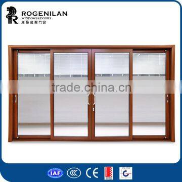 ROGENILAN 120 series aluminum waterproof sliding glass doors internal blinds