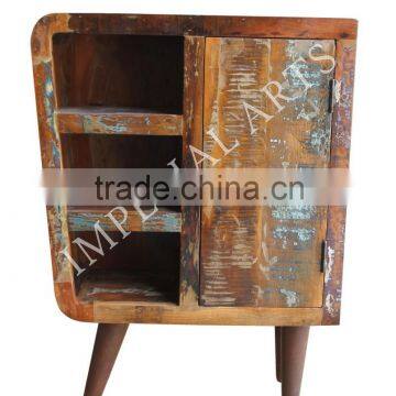 INDIAN RECYCLE WOOD SIDE CABINET WITH IRON LEGS,FOR LIVING ROOM FURNITURE