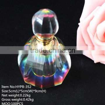 round shaped crystal perfume beautiful bottle with rainbow color