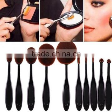 private label cosmetics 10pcs oval cosmetic toothbrush shape makeup brush smudge brush