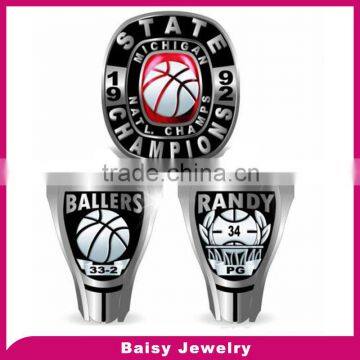 china factory cheap custom gold plated 316l stainless steel fantasy football championship rings