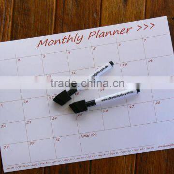 promotional monthly planer board with magnets, magnet notepad