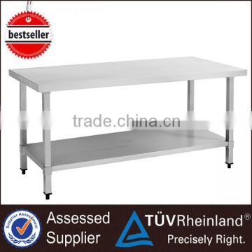 S002 Square Leg Stainless Steel Work Table With Under Shelf