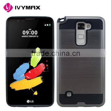 Mobile phone case manufacture aliminium textured grip back covers for LG ls775/ g stylus 2