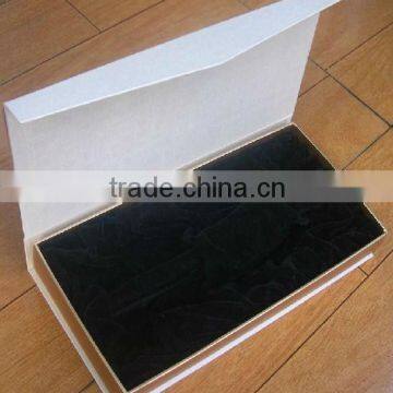 White package box with a luxury velvet packaging basic for the box