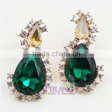 Fashion Earrings Blue Teardrop-shaped Crystal Stones Stud Earrings