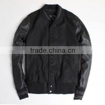 new product autumn men's black pu leather jacket with bomber from china                        
                                                Quality Choice