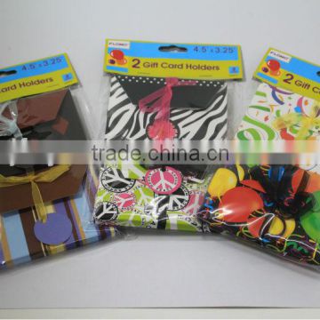 2 paper gift card holder in polybag, popular card holder