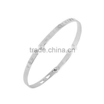 Memories Bangles With Customize Design Word 'YOU ARE MY SUNSHINE' With 4mm/7mm Width