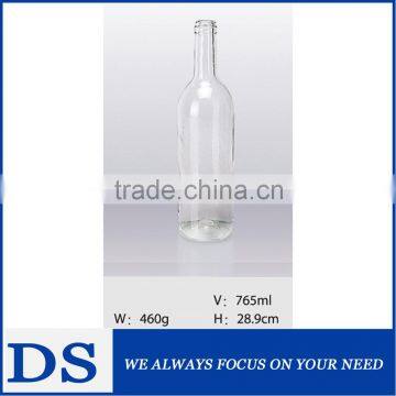 Hotsale lead free 750ml glass liquor bottles