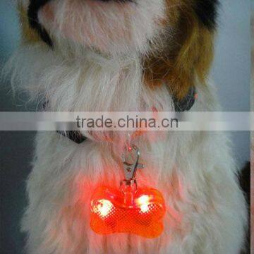 2015 bone shaped led pet tag with flashing light