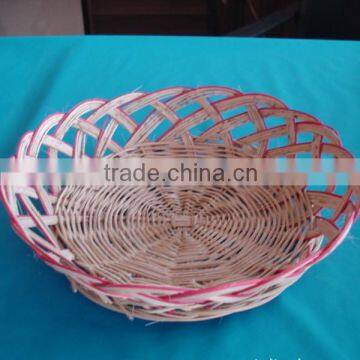 Round hollow bamboo household draining basket