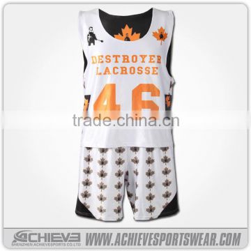 2016 Wholesale sublimation polyester lacrosse reversible jersey pinnies