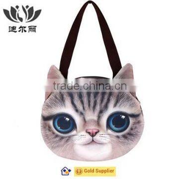 Custom Fashion Handbags Cats Ladies Bag/cat face tote bag