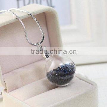 Round Ball Shape Glass Vials Fashion Pendant Rice Vial Wishing Glass Bottle with Straight Screw Cap