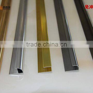 Different surface treatment aluminum tile floor trim for stair nose