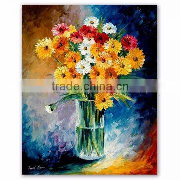 Daisy Flower Oil Painting by Heavy Knife