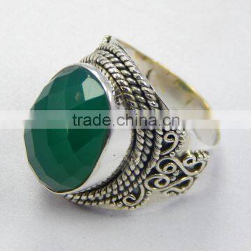 Natural Green Onyx Ring 92.5 Sterling Silver Jewellery photo-3