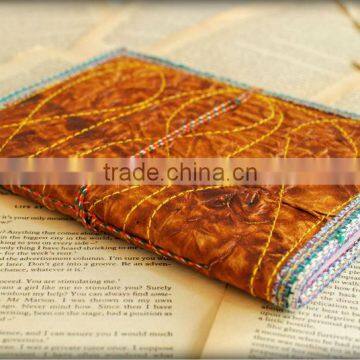 Big vintage old indian leather handmade orange journal and account keeping diary