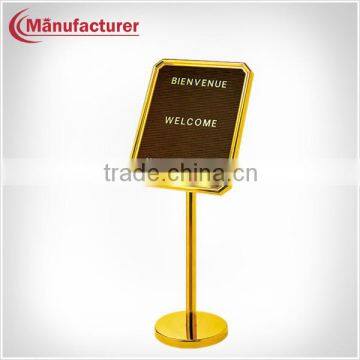 Good high quality rounded corner restaurant sign stand,metal freestanding sign stand