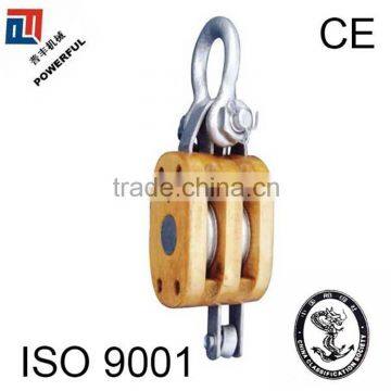 WITH HOOK REGULAR DOUBLE WOOD PULLEY BLOCK photo-4