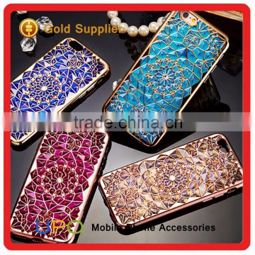 [UPO] New Arrival Luxury Diamond Rhinestone Electroplate Cell Phone TPU Case for iPhone 7 Back Cover