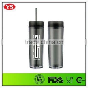 16 Ounce Clear Double Wall Skinny Acrylic Tumbler Wholesale