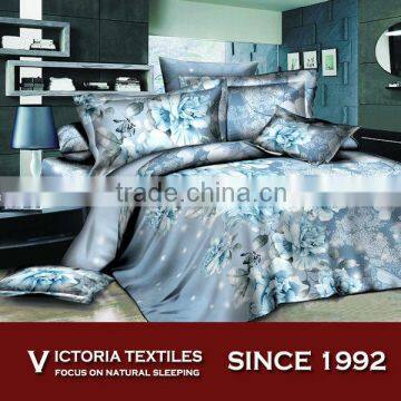 ocean bule color bed in bag deep pocket bedding sets microfiber