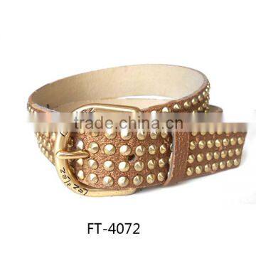 New style fashion belt with pyramid stud pu belt