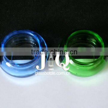 small blue and green transparent color candleholder