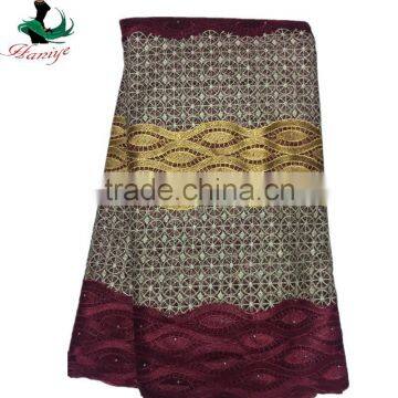 QXN21 Swiss Cotton Lace African Tulle Lace Embroidery Fabric Wholesale photo-5