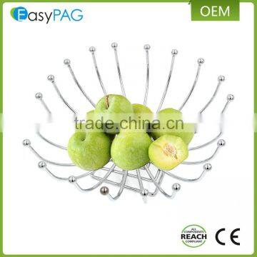 Modergn design mini flower shape metal wire sliver fruit basket pictures