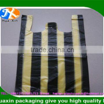 shandong hdpe plastic striped t-shirt bags