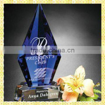 Wholesale Blue Crystal Engraving Trophy For Opening Ceremony Gifts