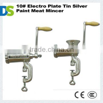 10# Electro Plate Tin Silver Paint Manual Meat Mincer