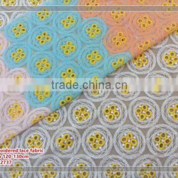 2017 Lady Dress Fresh Color Chemical Embroidered Lace Fabric