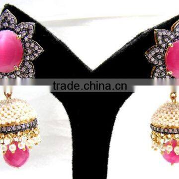 Golden Antique Look Jhumki Earrings photo-2