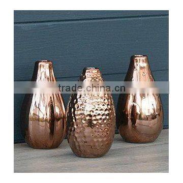 hammered mercury glass votive glass gold finish vase flower vase glass copper votives