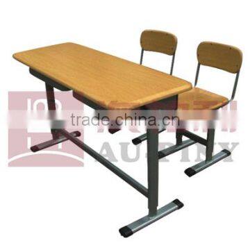 Adjustable Double Student Desk&Chair,School Furniture