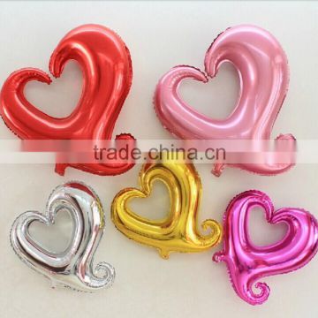 High quality foil red/pink heart lovers balloon, Christmas day foil heart balloon for party