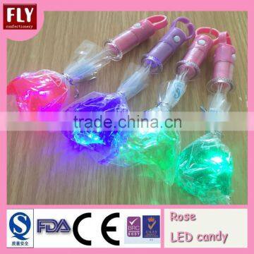 rose flower shape light up glow stick lollipop candy