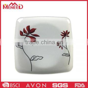 Custom Flower Print Square Snake Melamine Plate photo-2