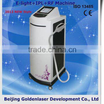 2013 New Style E-light+IPL+RF Machine Improve Flexibility Www.golden-laser.org/ Stand Ipl Hair Removal Machine 690-1200nm