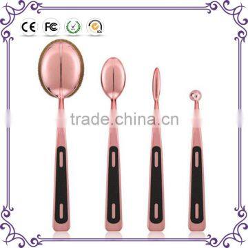 toothbrush makeup 4pieces multi-purpose rose gold oval make up brushes set
