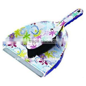 HD5002 Solid color plastic dustpan and brush set