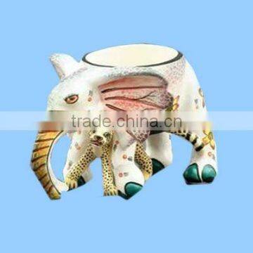 2012 New Design Ceramic Handmade White Elephant Shaped Jewelry Box